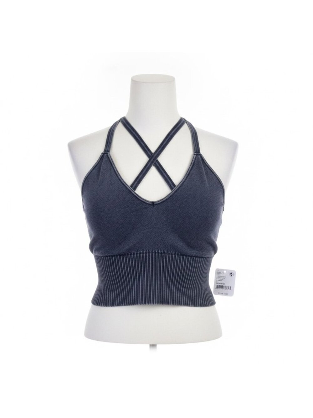 Free People Womens Deepest Navy Strappy Ribbed Crop Top Multistyle Sz M/L